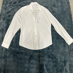 Men's White Dress Shirt - Classic Long Sleeve